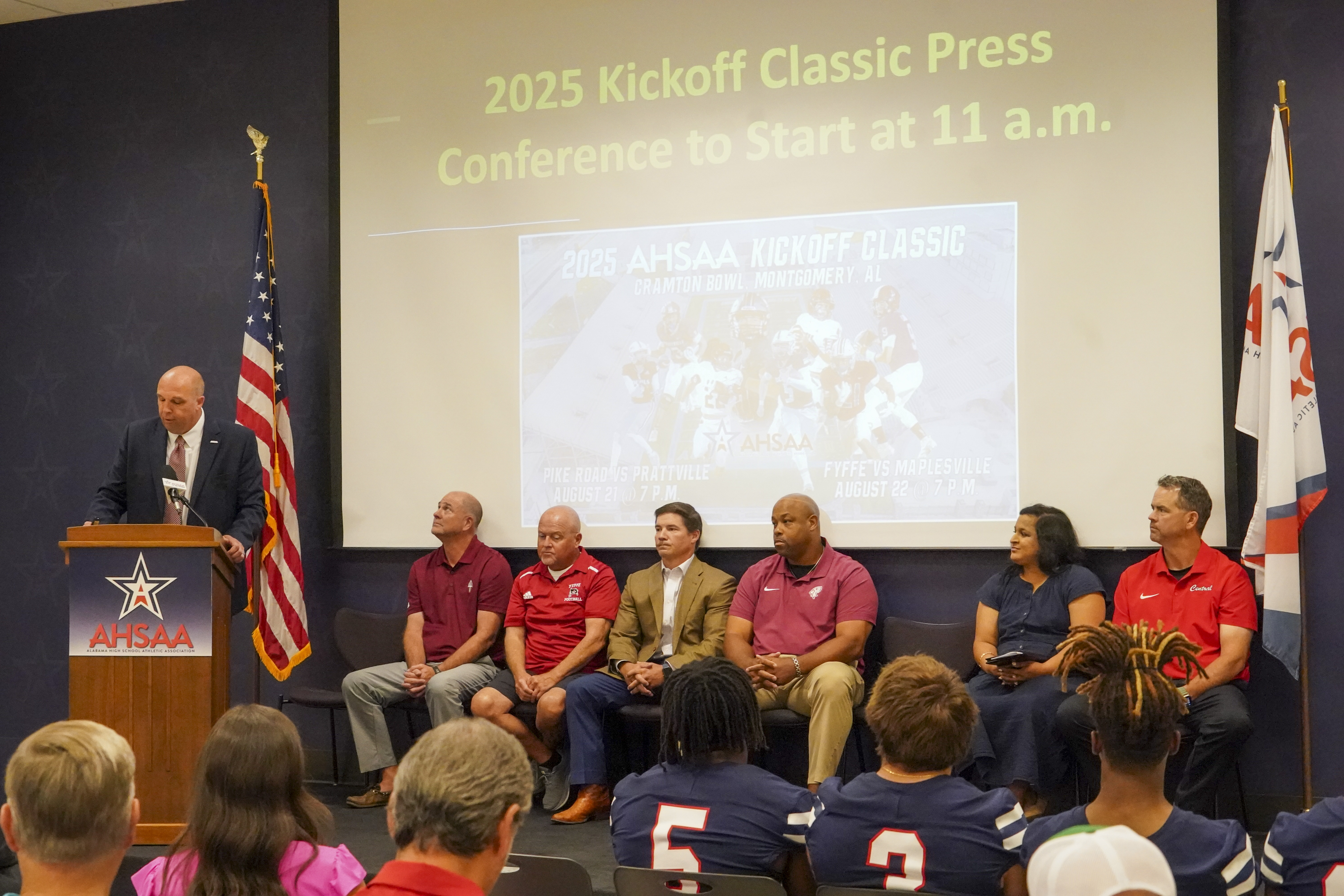 Coaches On Stage With JT Speaking AHSAA NOW coaches-on-stage-with-jt-speaking-ahsaa-now